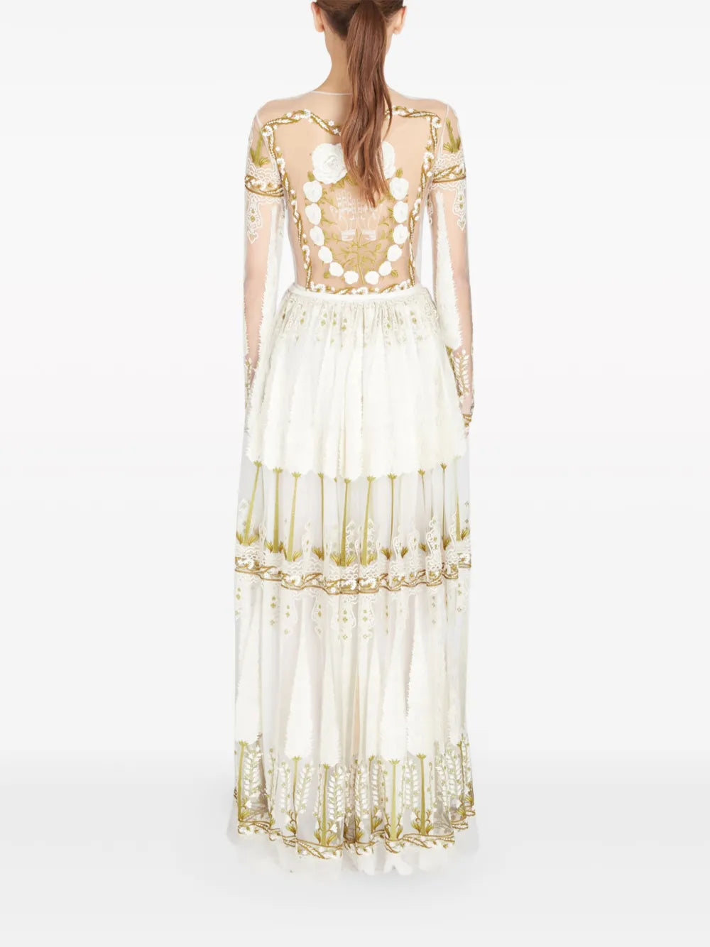 Giambattista Valli Jardin Deden Embroidered Tulle Maxi Dress