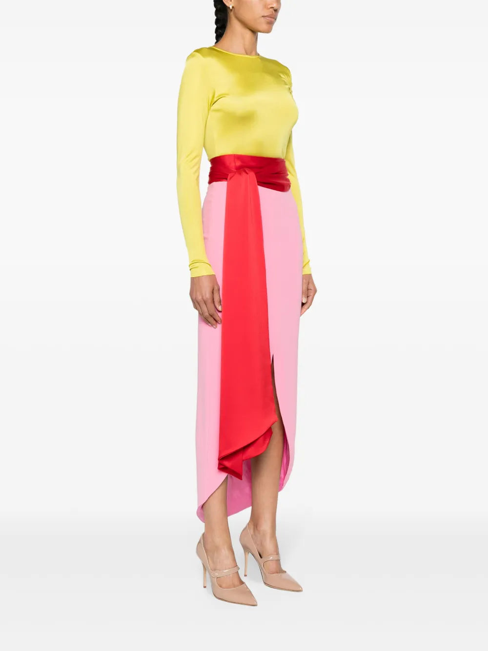 Vpm Atelier Cherry Belted Maxi Dress