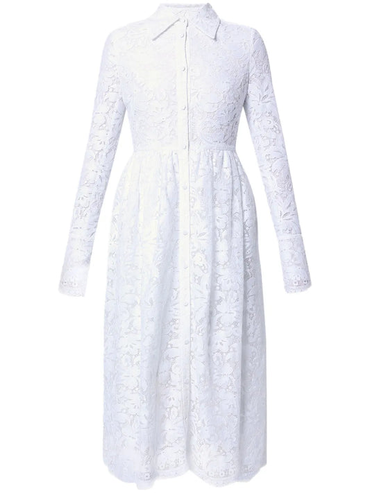 Erdem Corinne Belted Lace Shirt Dress