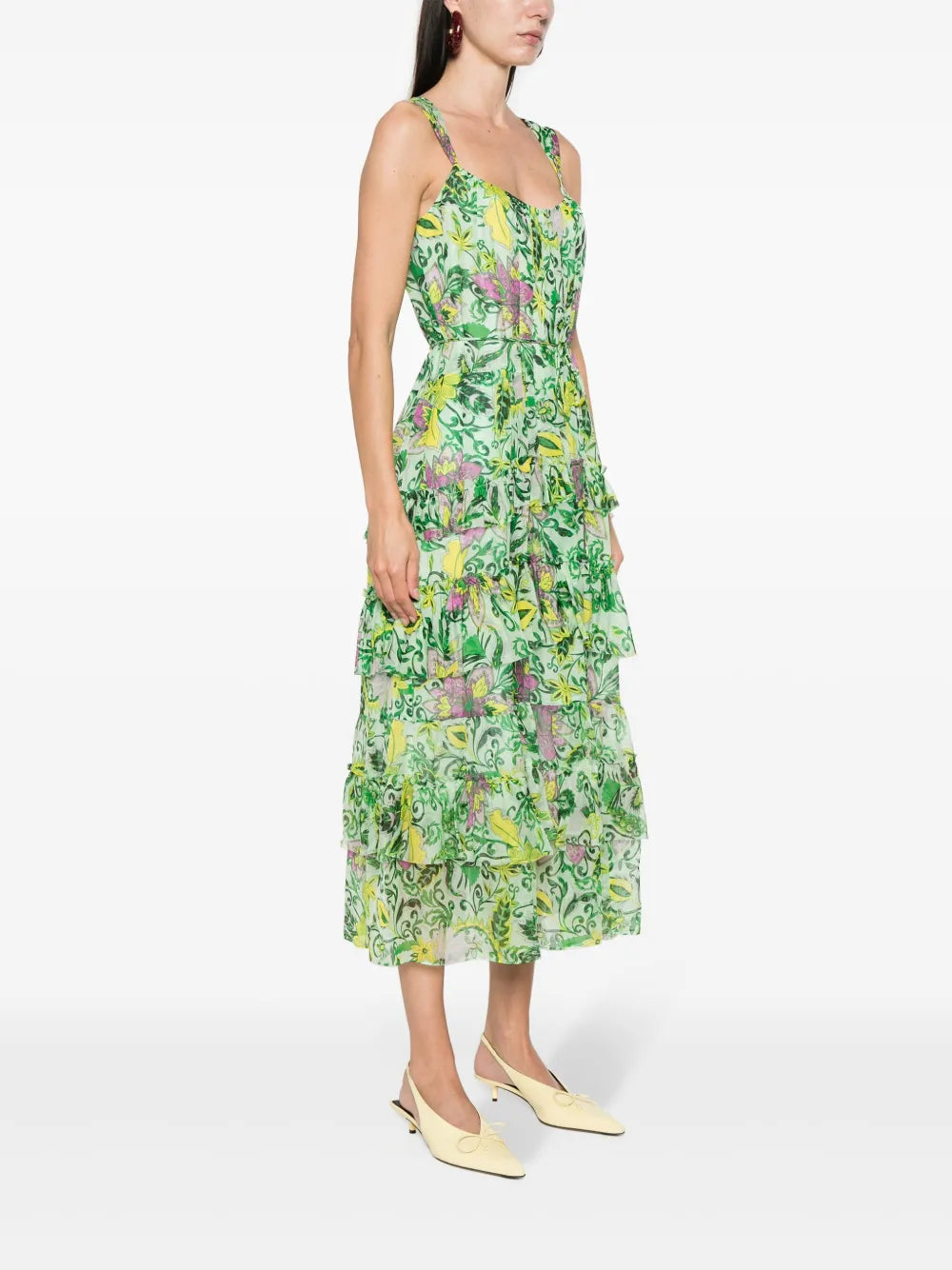 Dvf Diane Von Furstenberg Moderna Floral Print Midi Dress