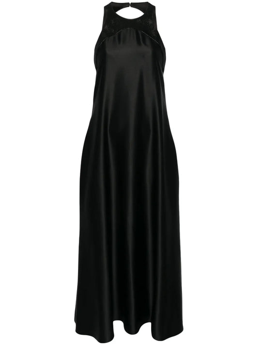 Giorgio Armani Open Back Silk Midi Dress