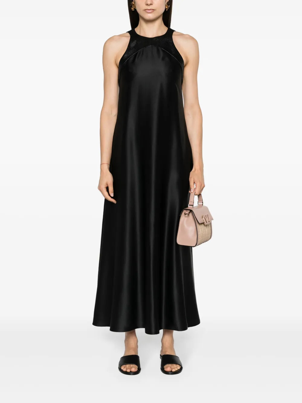 Giorgio Armani Open Back Silk Midi Dress