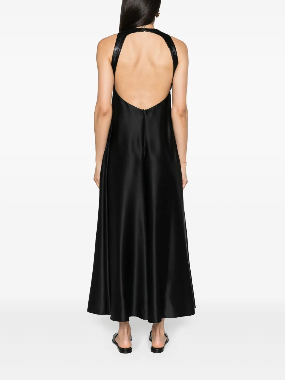 Giorgio Armani Open Back Silk Midi Dress