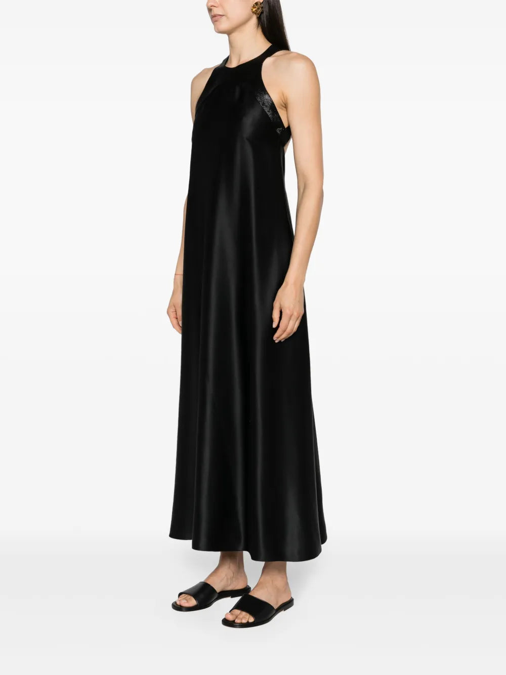 Giorgio Armani Open Back Silk Midi Dress