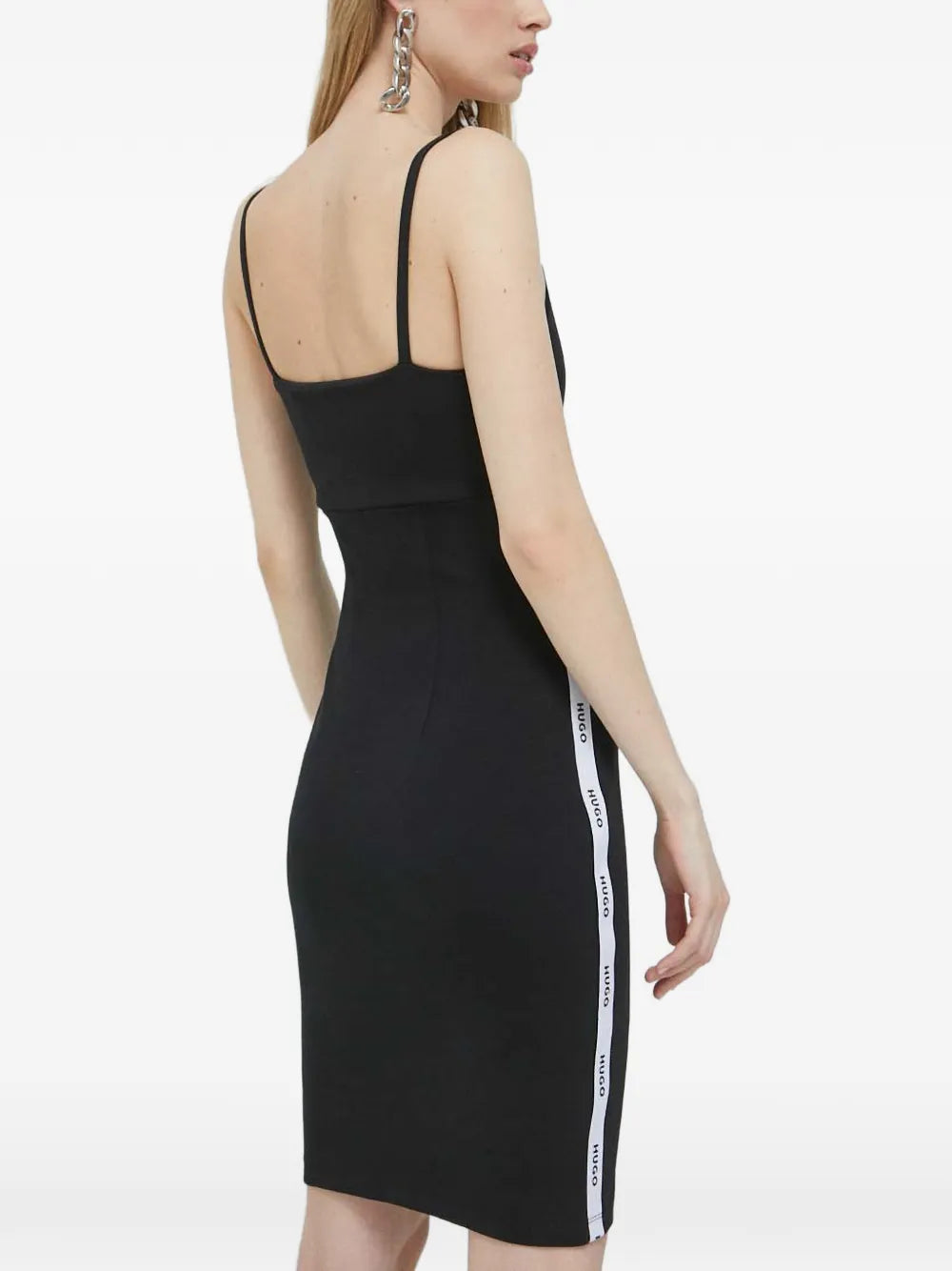 Hugo Cut Out Logo Tape Mini Dress