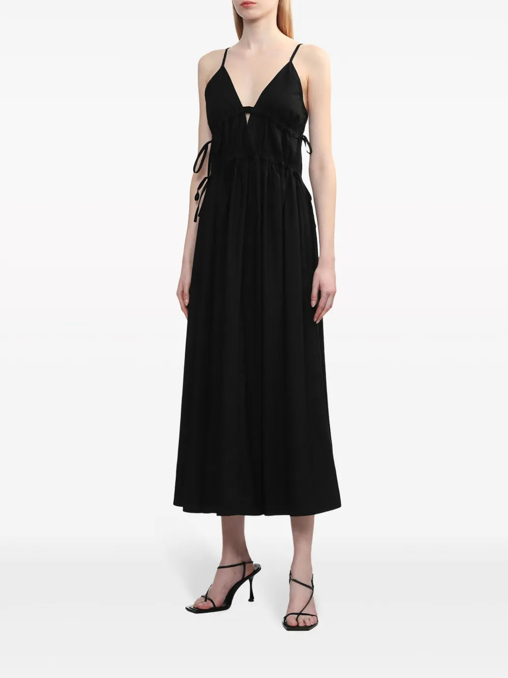 Herskind Miranda Tie Detail Cotton Midi Dress