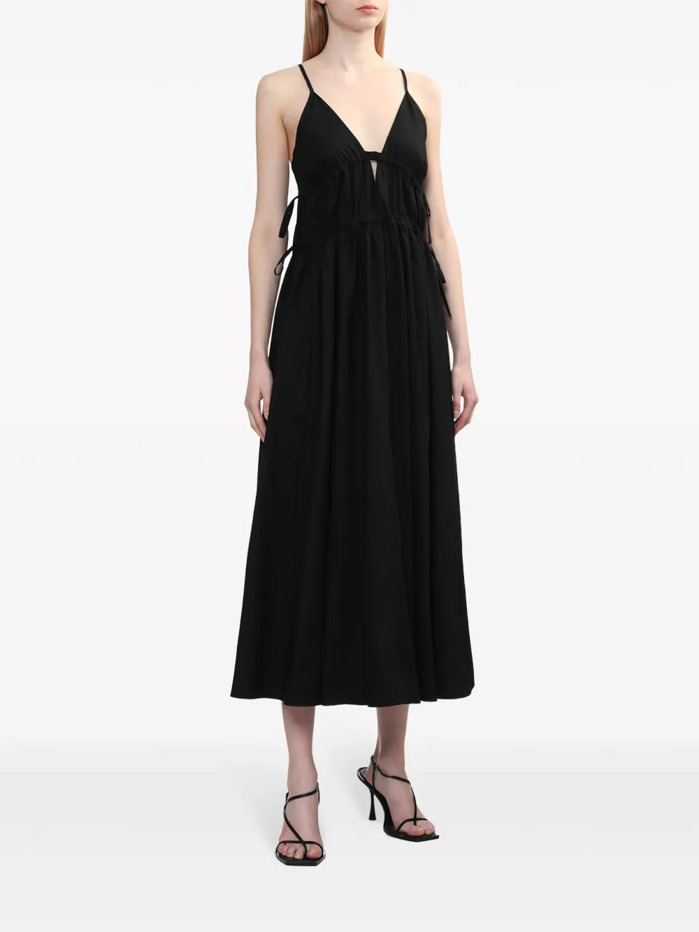 Herskind Miranda Tie Detail Cotton Midi Dress