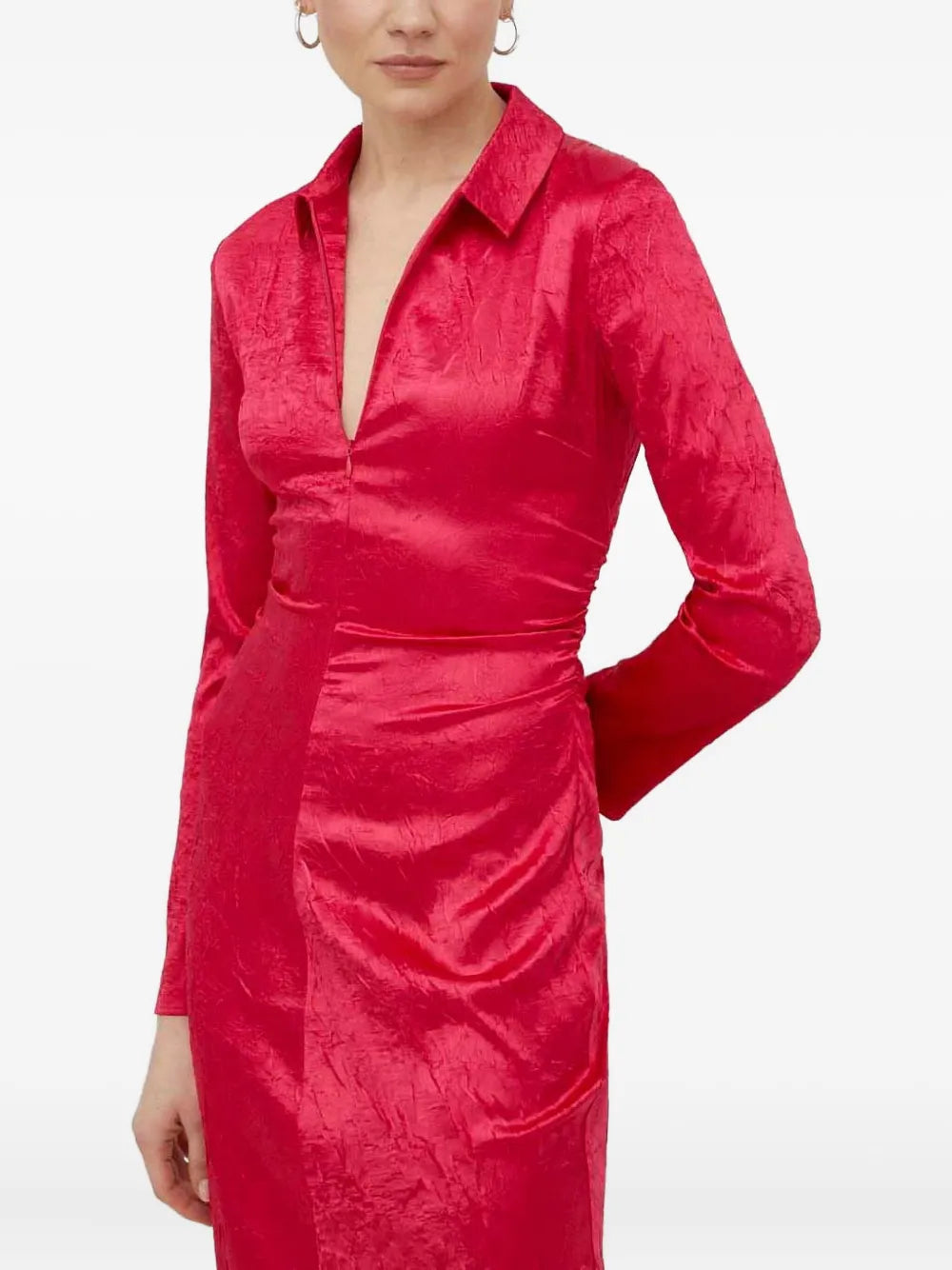 Samsoe Samsoe Long Sleeve Collared Midi Dress