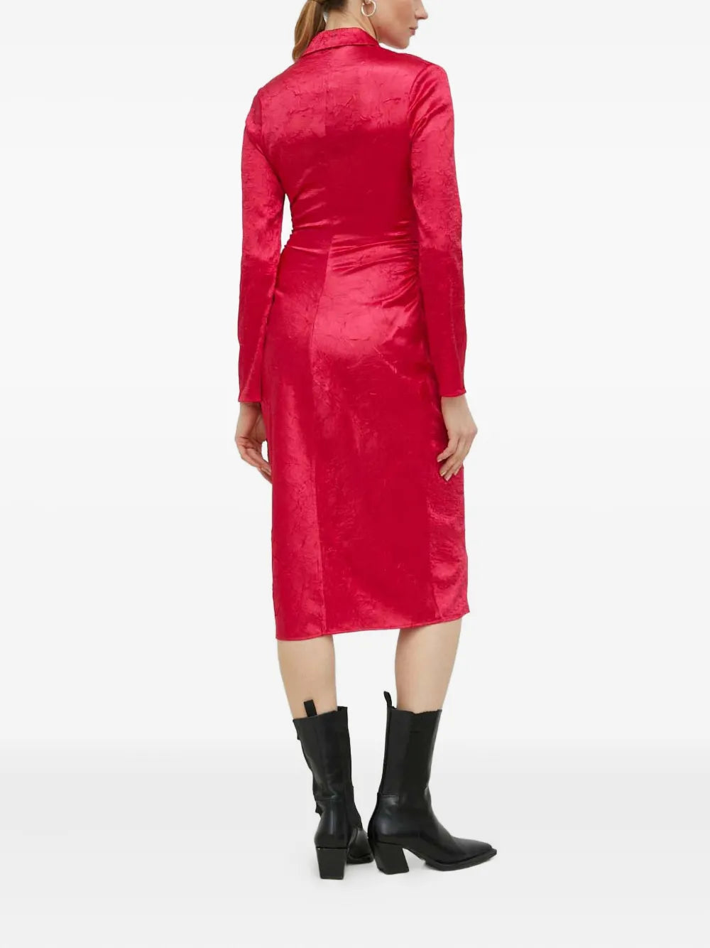Samsoe Samsoe Long Sleeve Collared Midi Dress