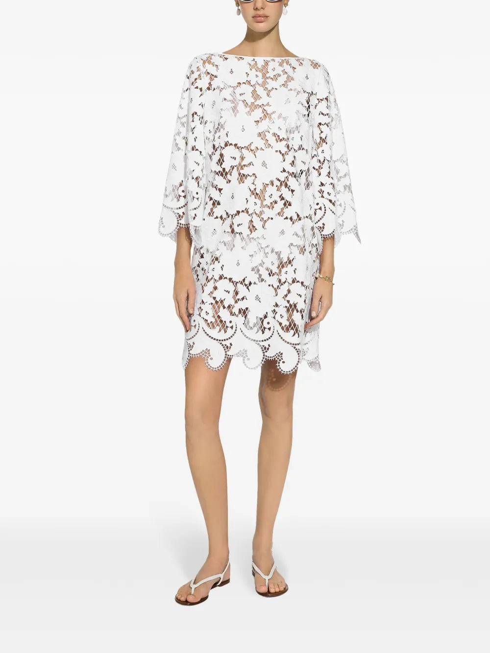 Dolce Gabbana Embroidered Mesh Minidress