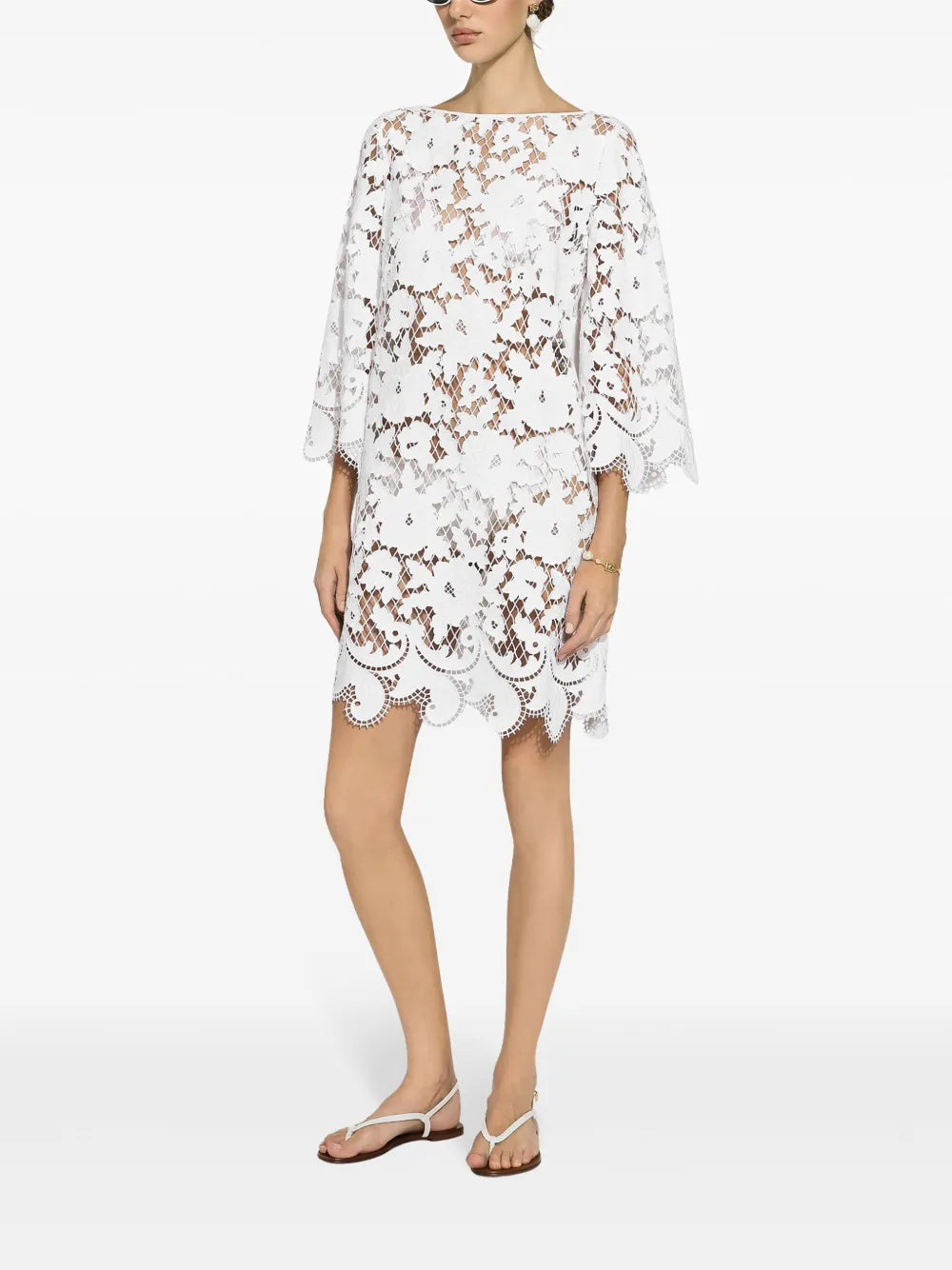 Dolce Gabbana Embroidered Mesh Minidress