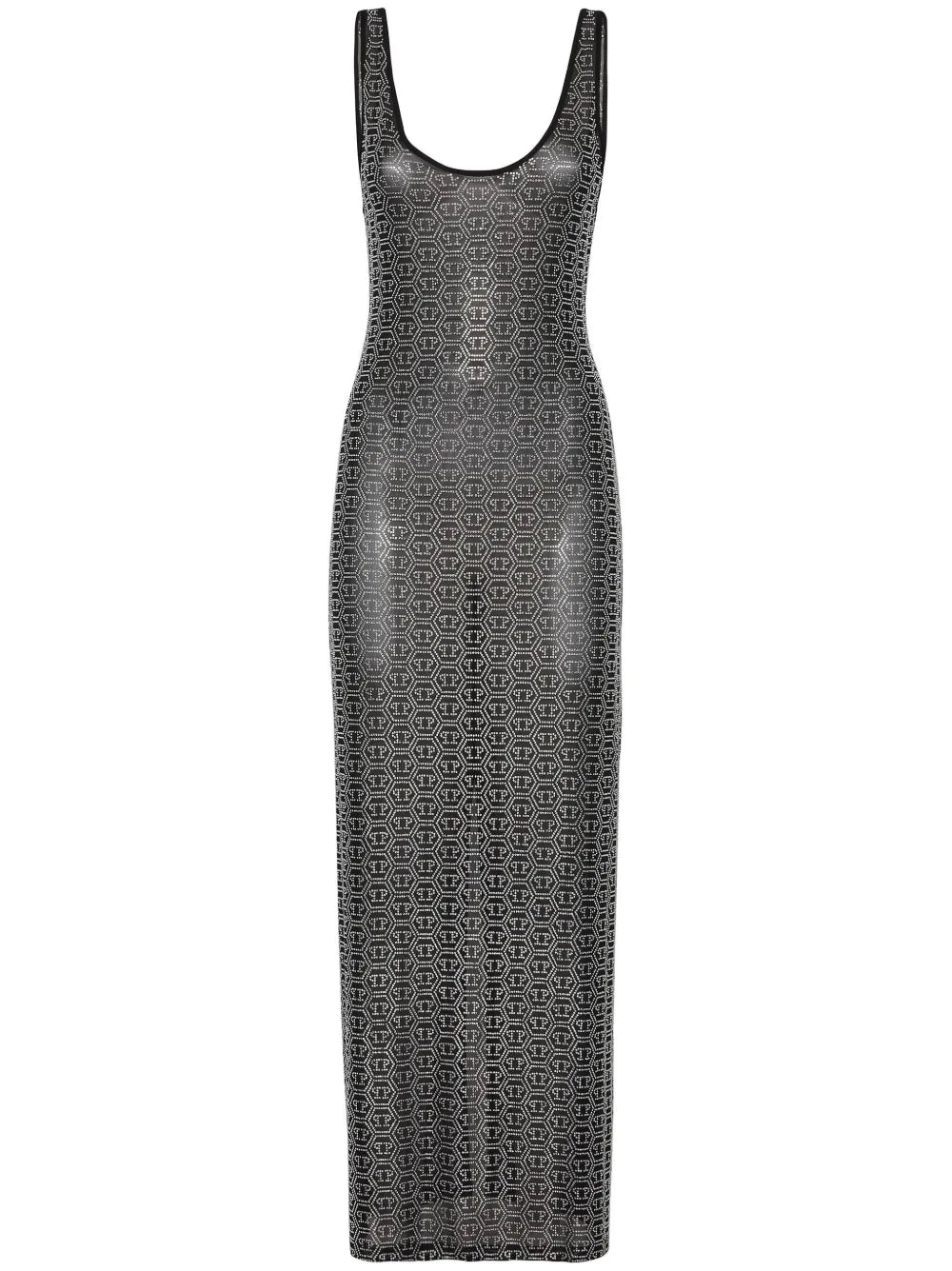 Philipp Plein Crystal Monogram Maxi Dress