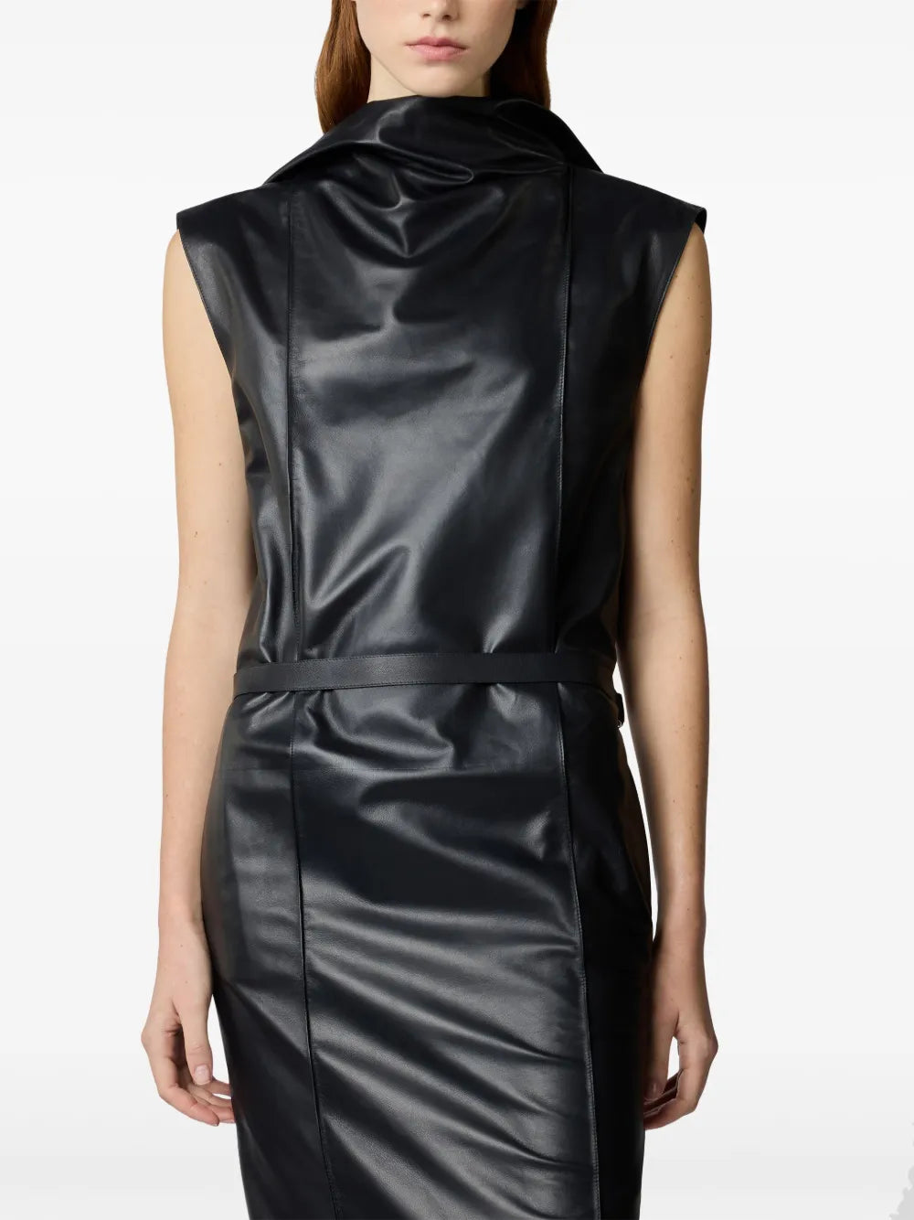 Tods Leather Midi Dress
