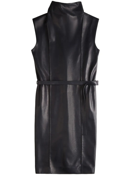 Tods Leather Midi Dress