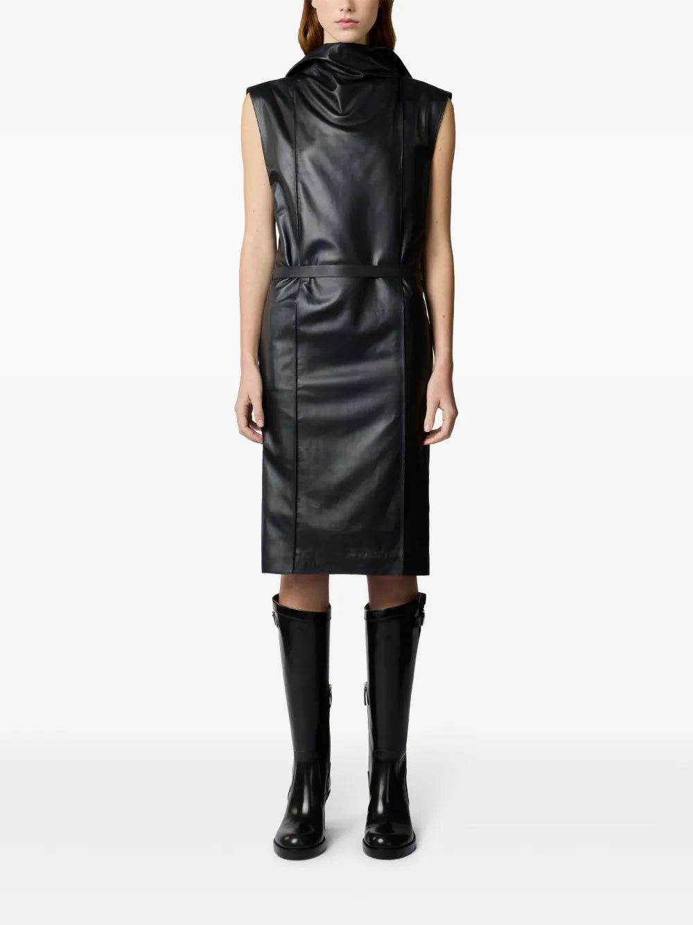 Tods Leather Midi Dress