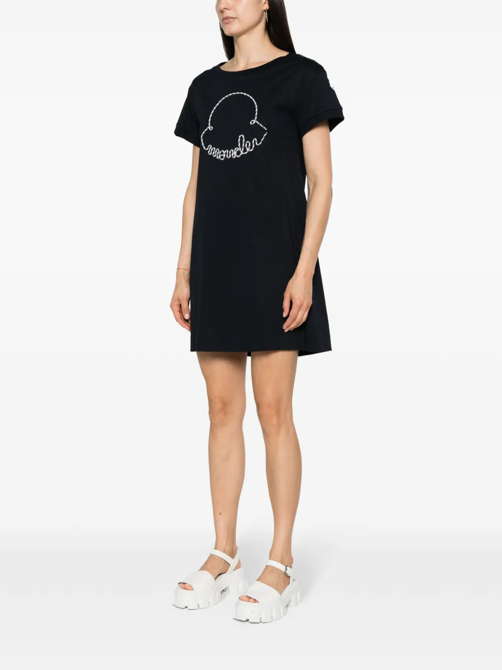 Moncler Corded Logo Cotton Mini Dress