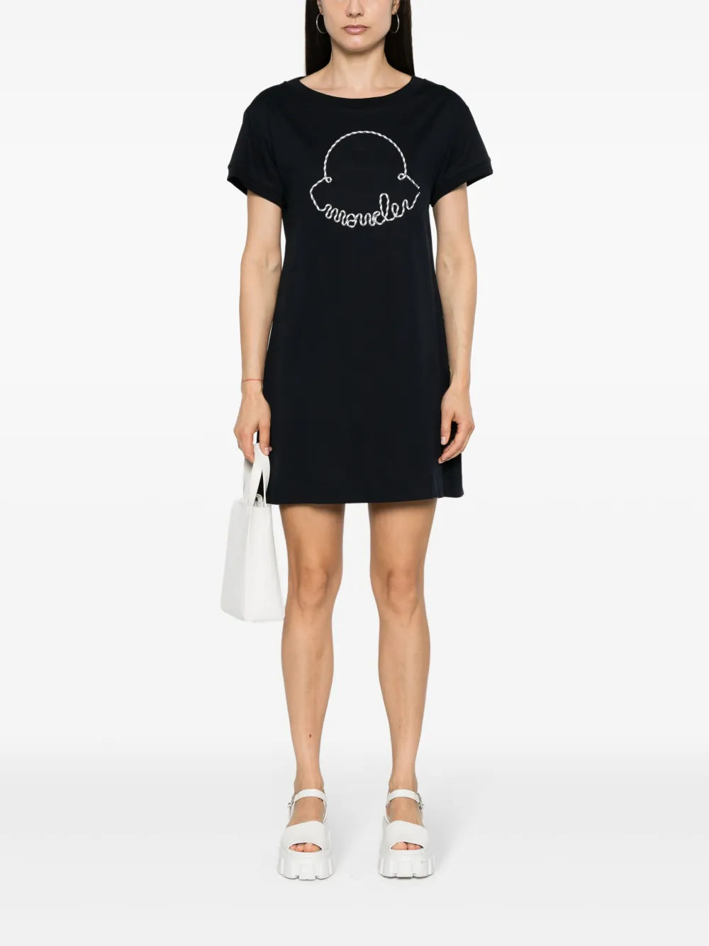 Moncler Corded Logo Cotton Mini Dress