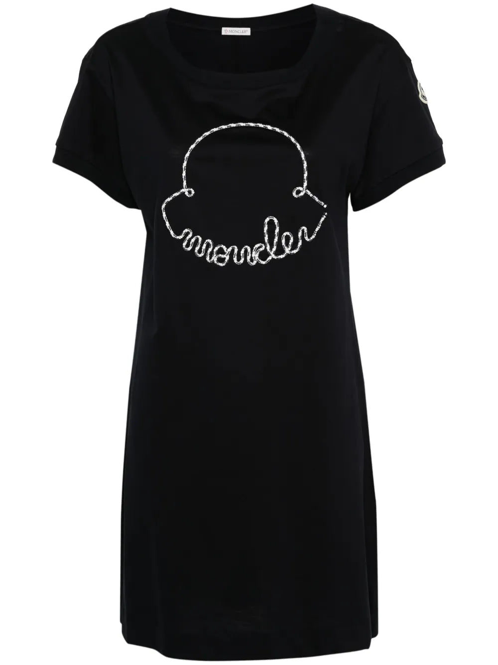 Moncler Corded Logo Cotton Mini Dress