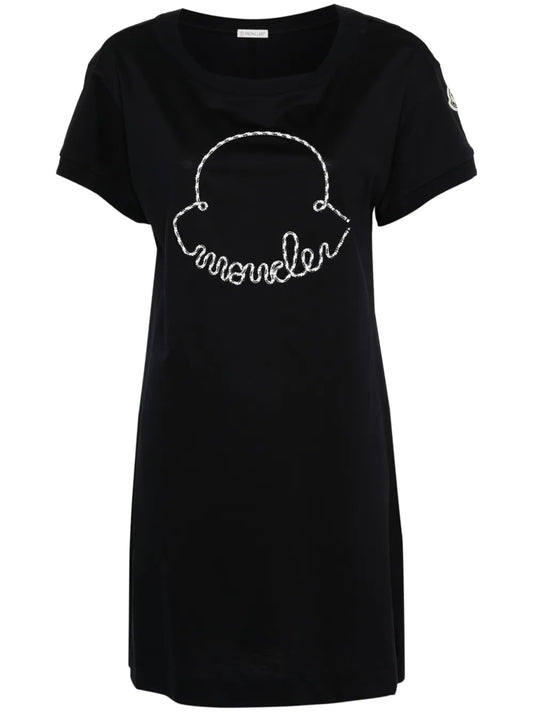 Moncler Corded Logo Cotton Mini Dress