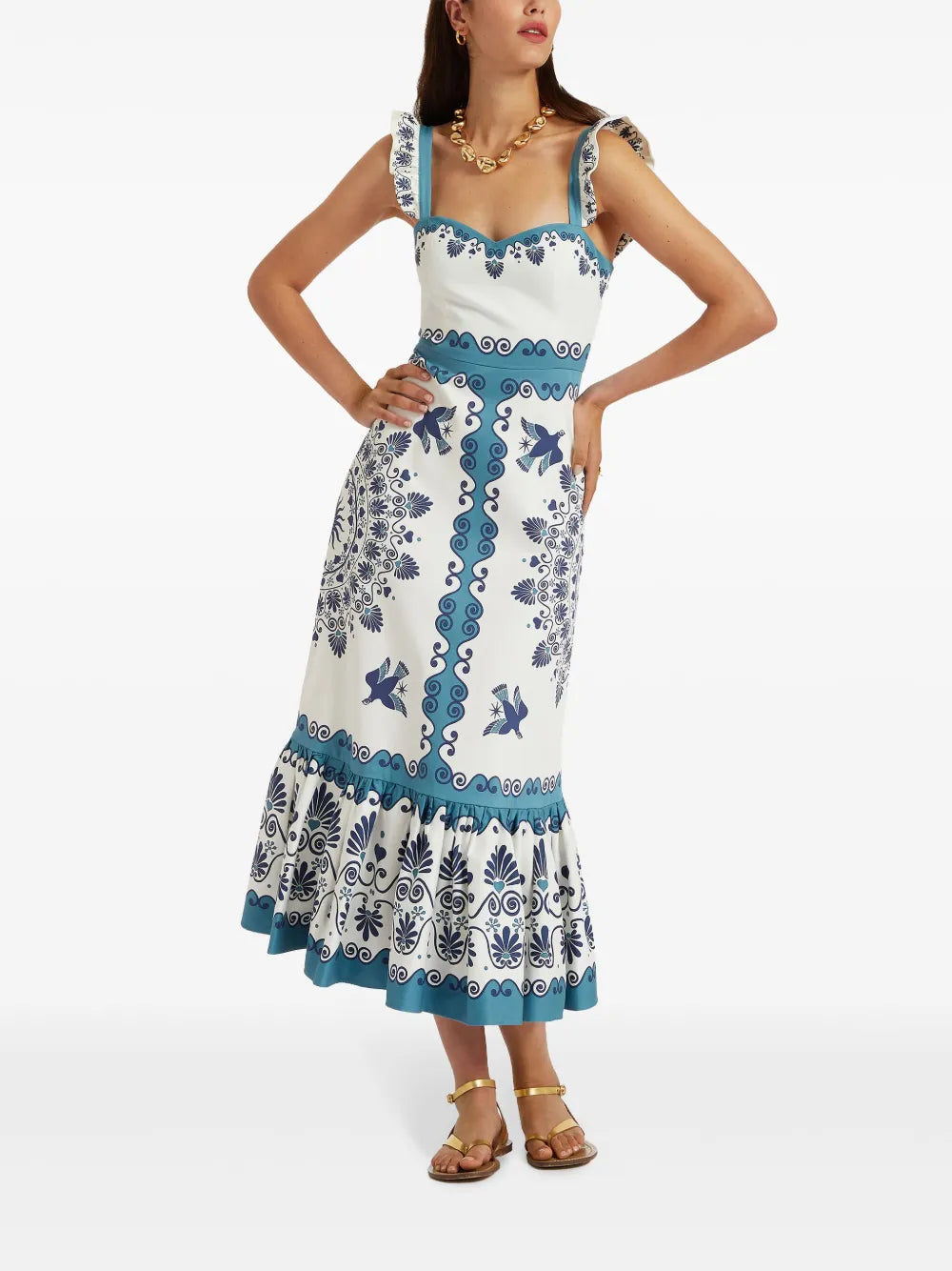 La Doublej Gingerbread Cotton Midi Dress