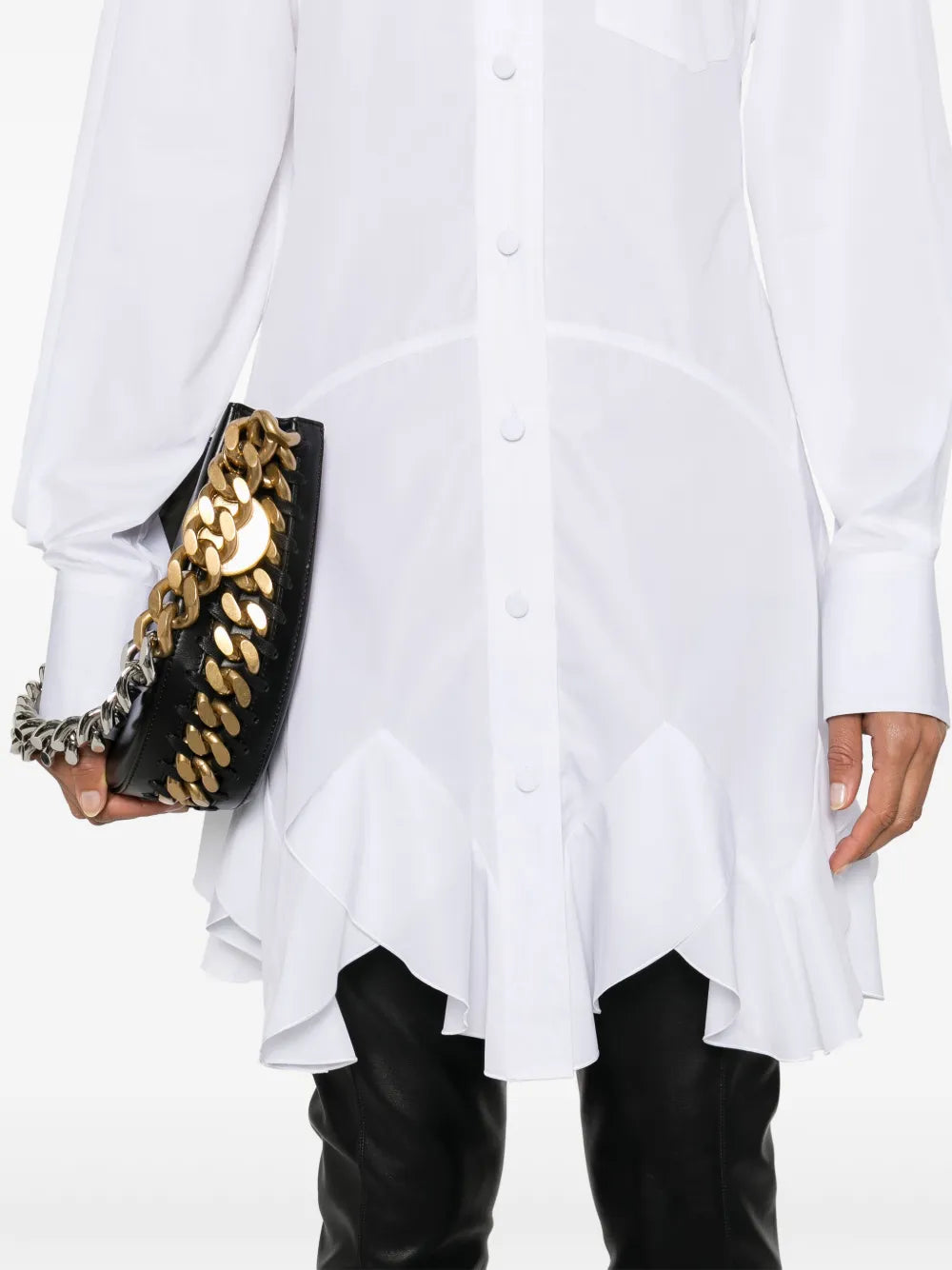 Stella Mccartney Logo Embroidered Poplin Mini Dress