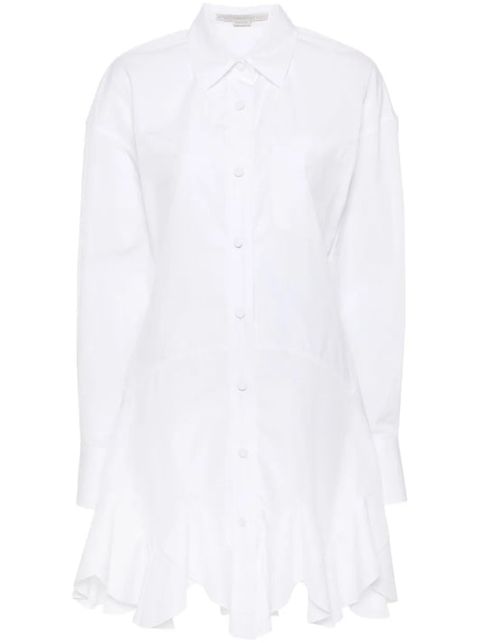 Stella Mccartney Logo Embroidered Poplin Mini Dress