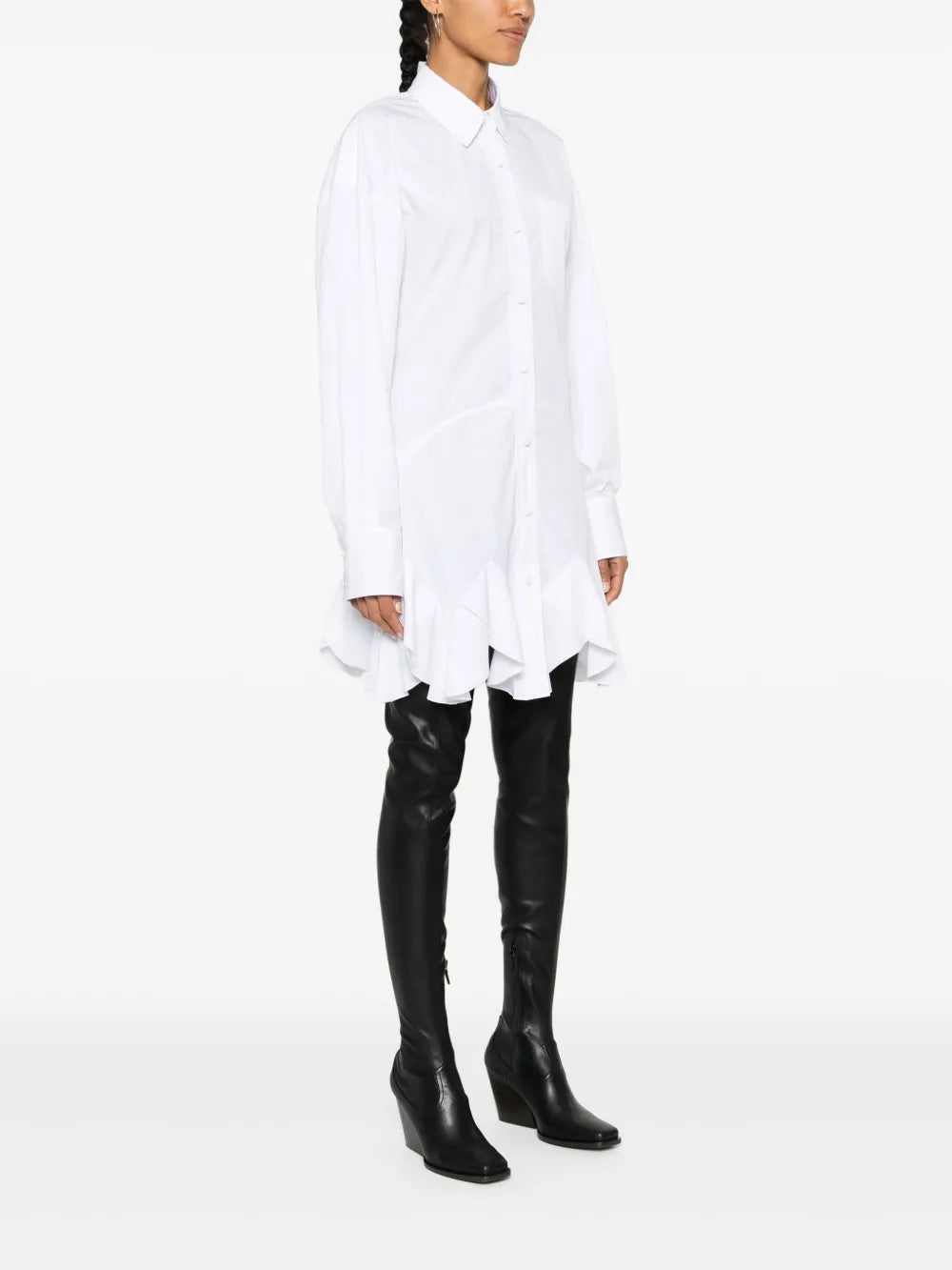 Stella Mccartney Logo Embroidered Poplin Mini Dress