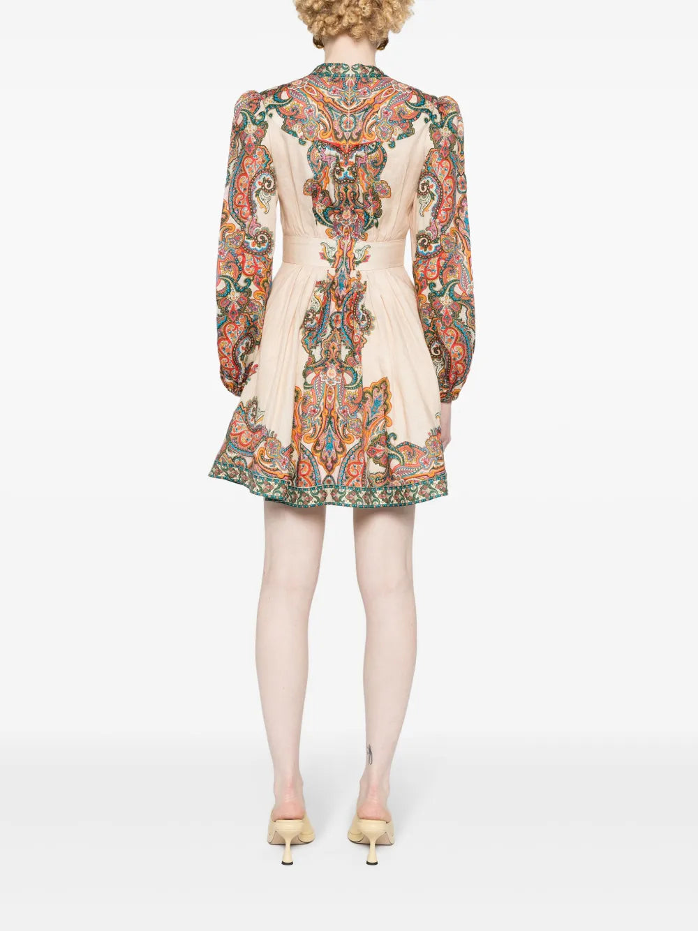 Zimmermann Ottie Plunge Linen Mini Dress