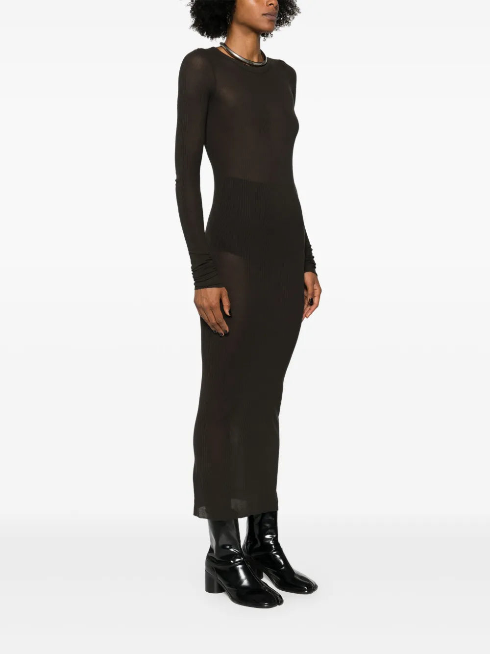 Rick Owens Ribbed Knit Midi Dress