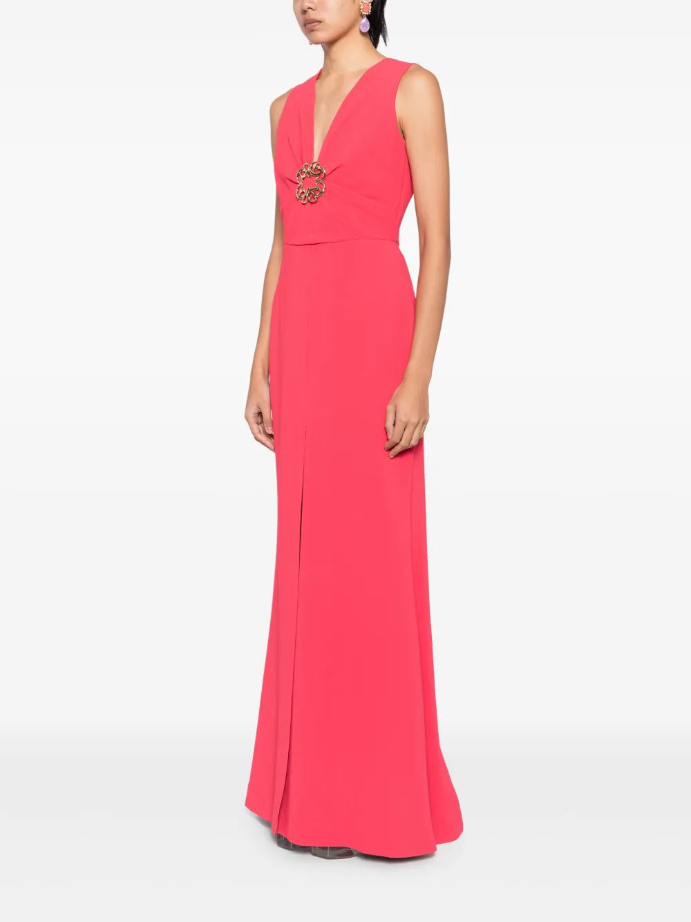 Elie Saab V Neck Long Dress