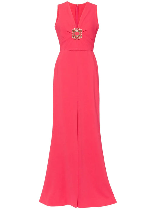 Elie Saab V Neck Long Dress