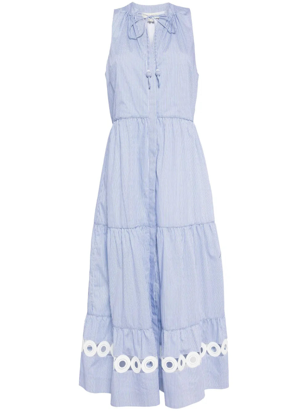 Sachin Babi Positano Pinstripe Pattern Midi Dress