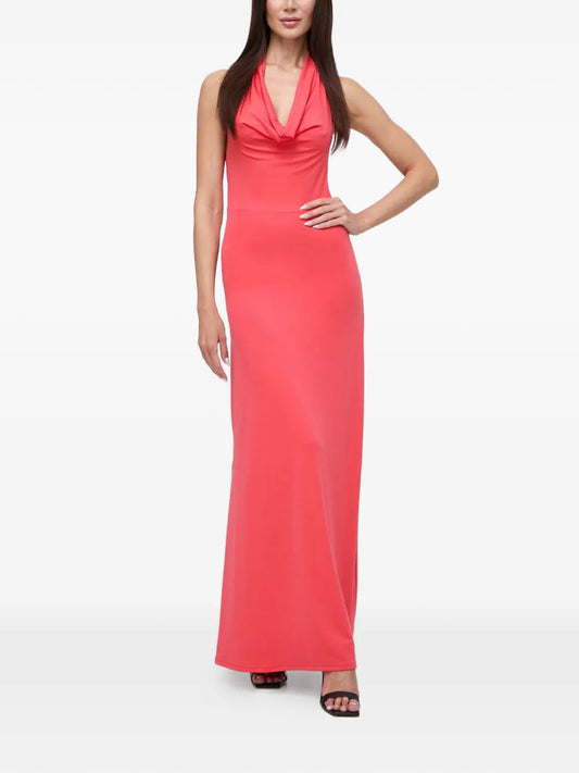 Guess Usa Halterneck Open Back Maxi Dress