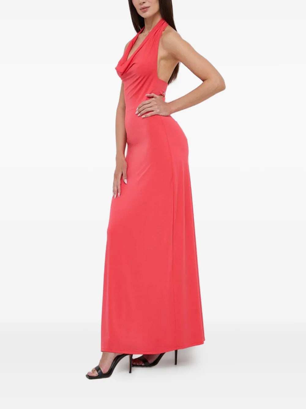 Guess Usa Halterneck Open Back Maxi Dress