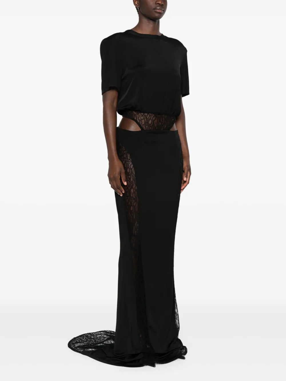 Almaz Coupe Lace Panelling Gown