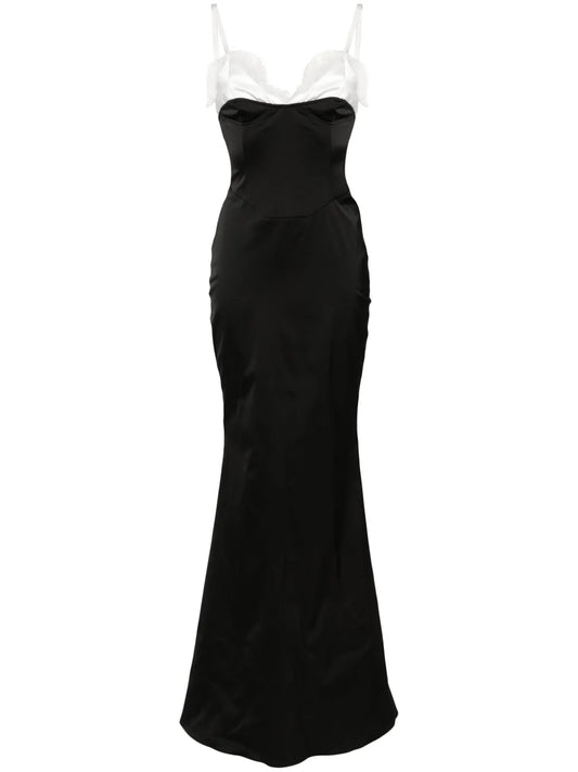 Almaz Exposed Corset Satin Gown