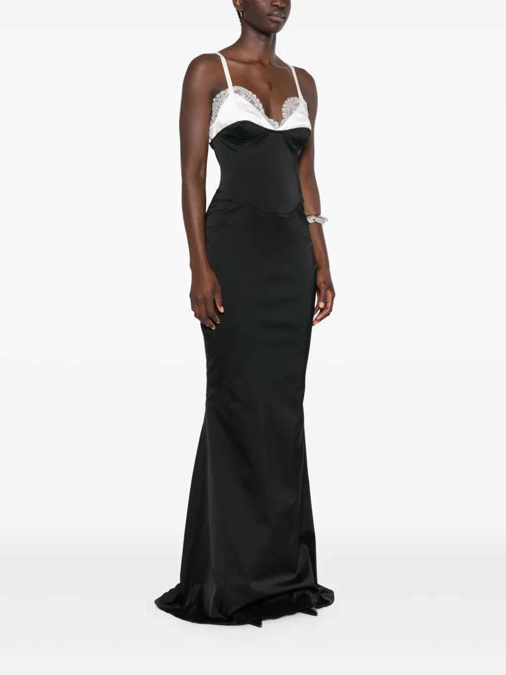 Almaz Exposed Corset Satin Gown