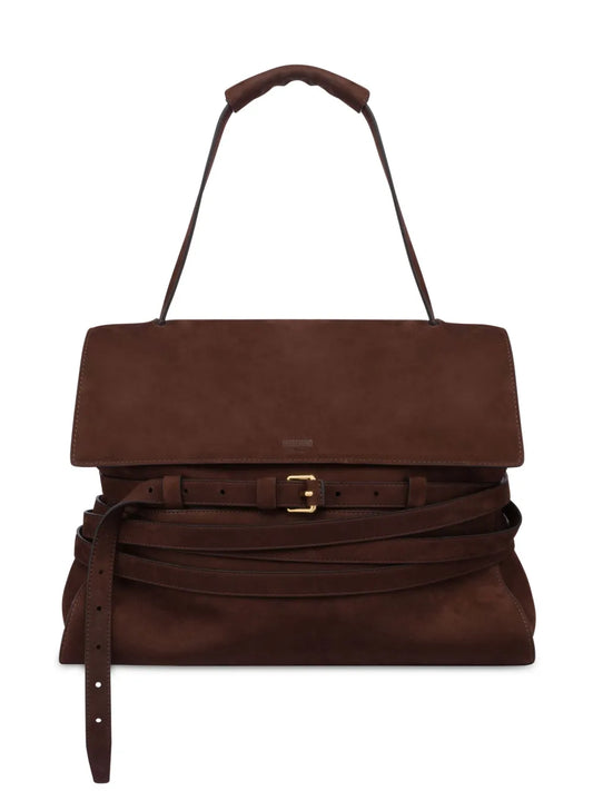 Moschino Tie Me Leather Shoulder Bag