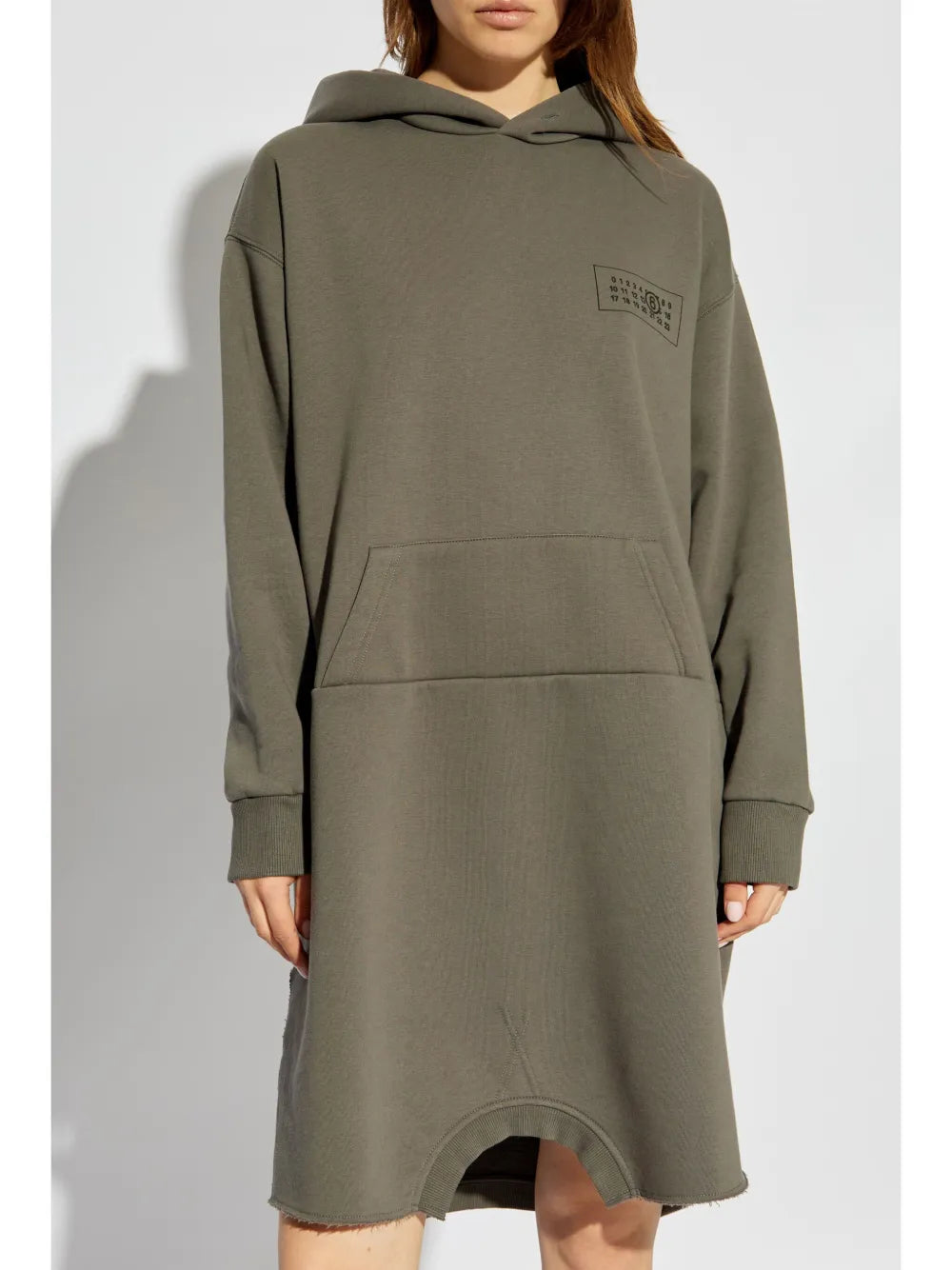 Mm6 Maison Margiela Logo Print Hooded Dress