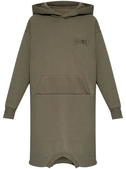 Mm6 Maison Margiela Logo Print Hooded Dress