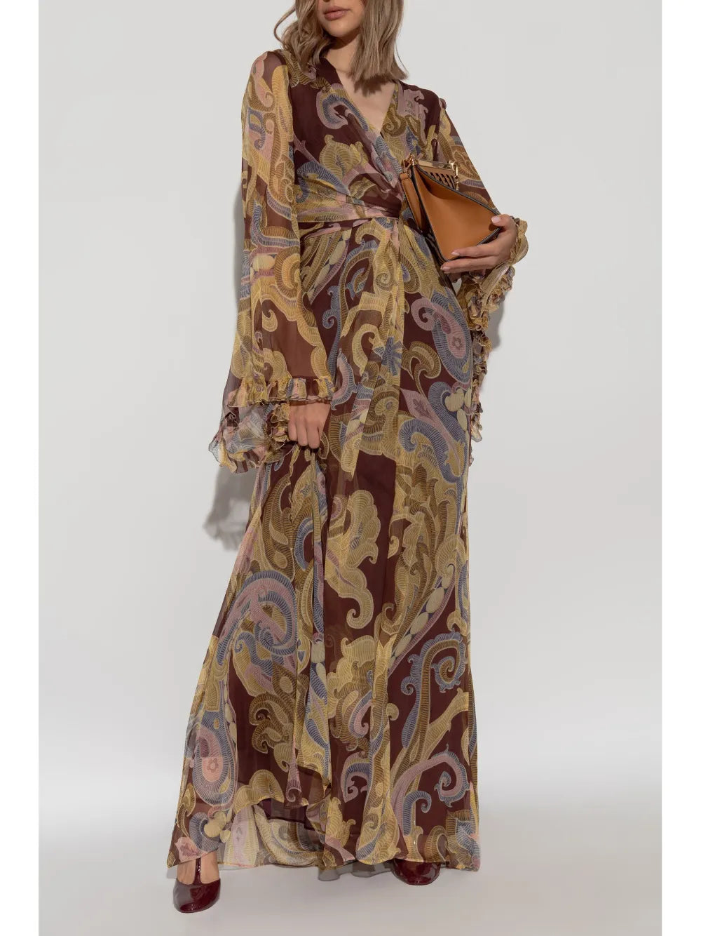 Etro Paisley Print Silk Maxi Dress