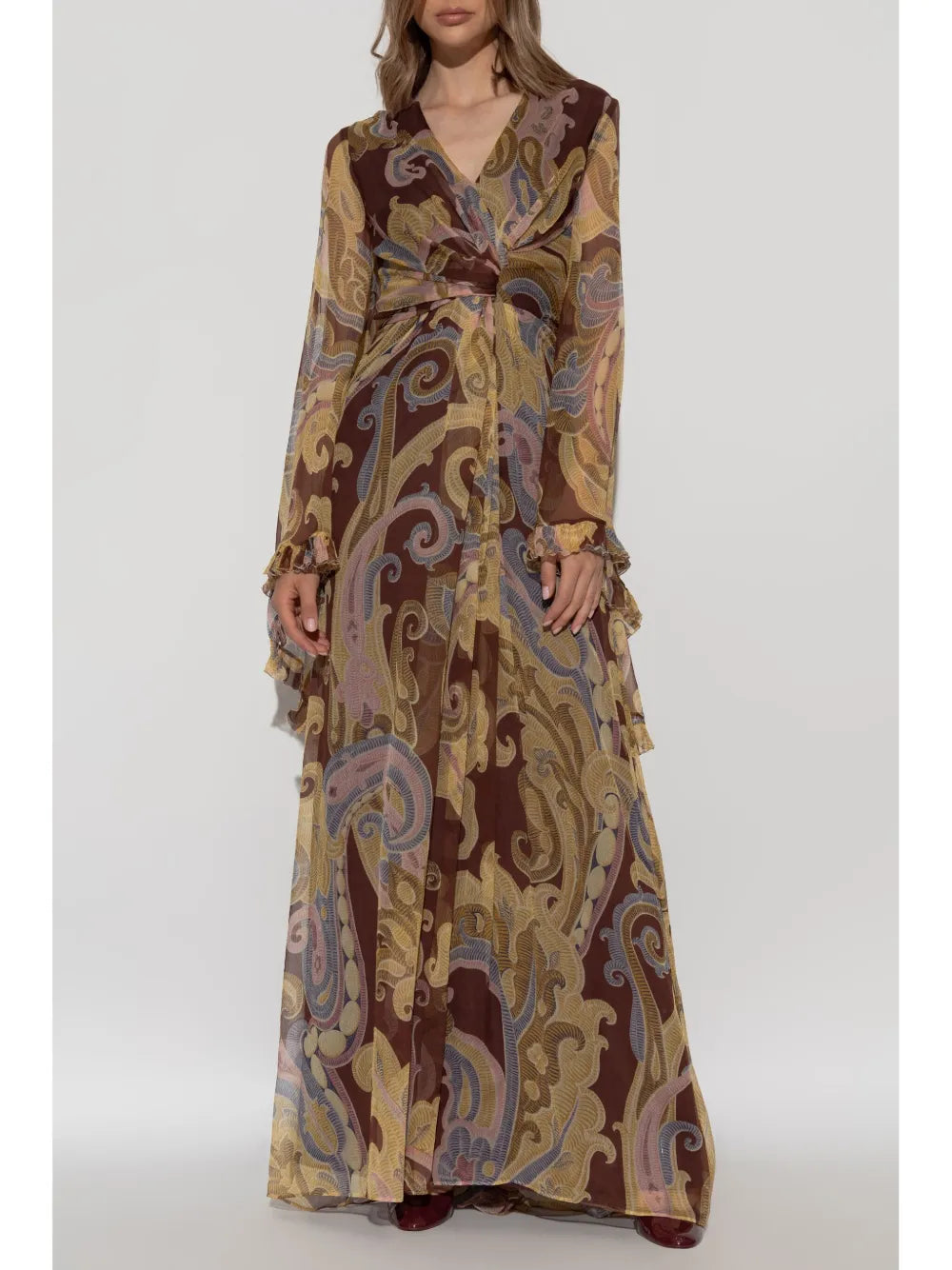 Etro Paisley Print Silk Maxi Dress