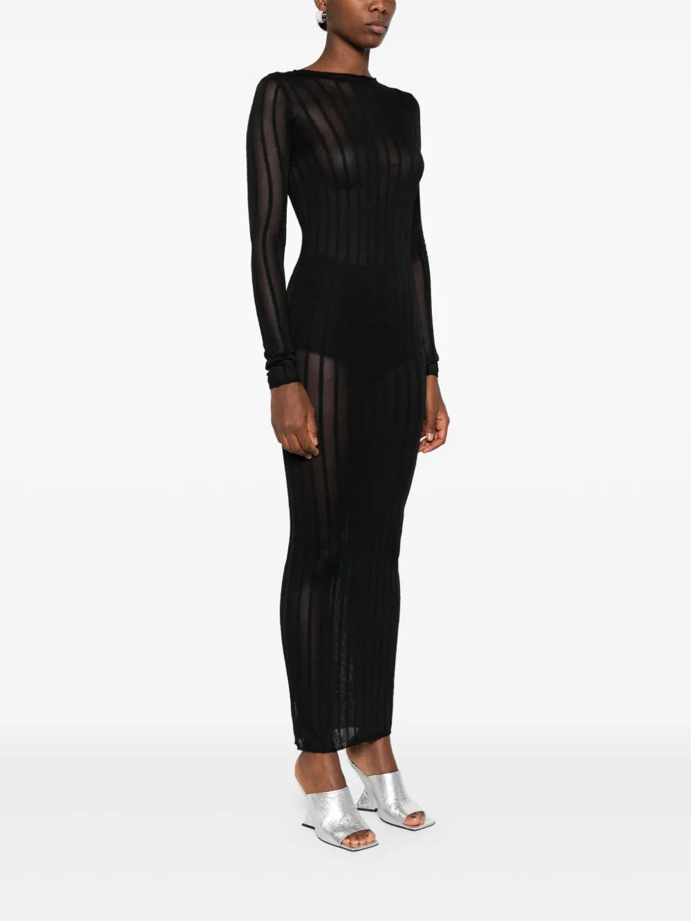 The Attico Logo Embroidered Maxi Dress