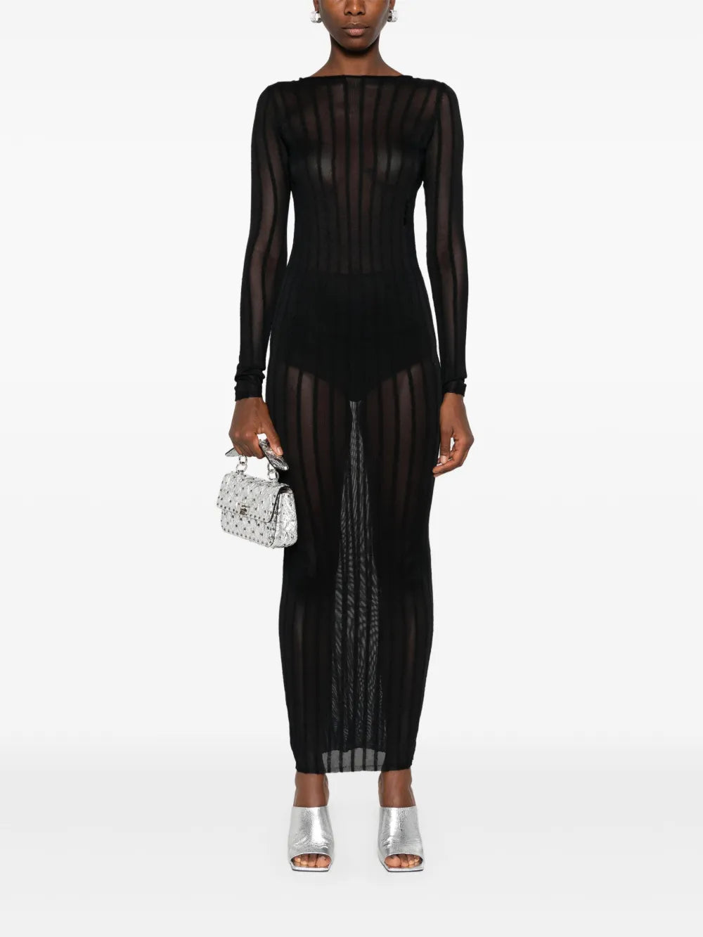 The Attico Logo Embroidered Maxi Dress