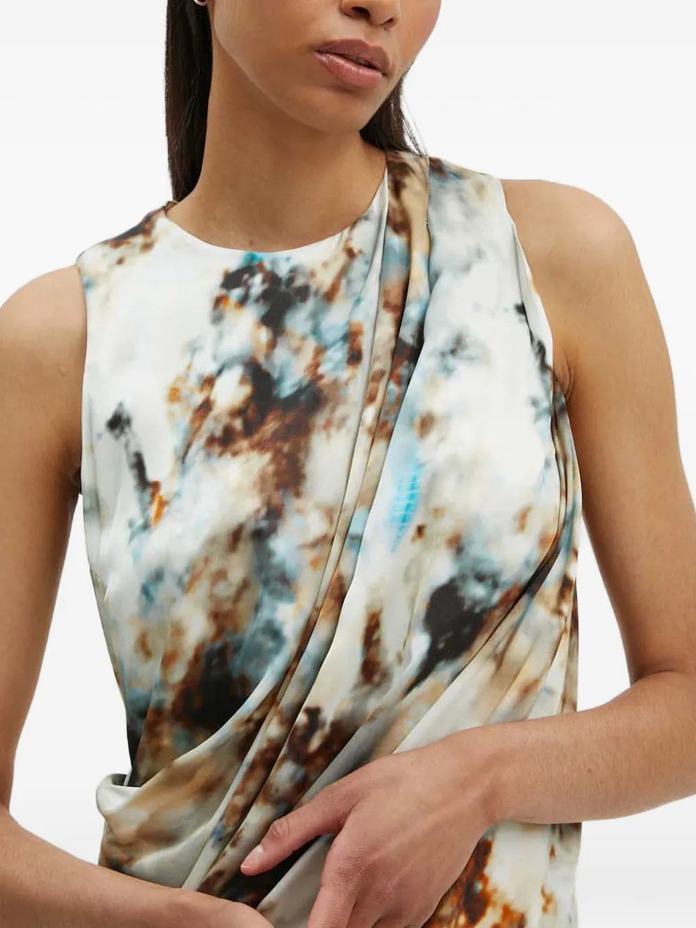 Gestuz Draped Detail Sleeveless Maxi Dress