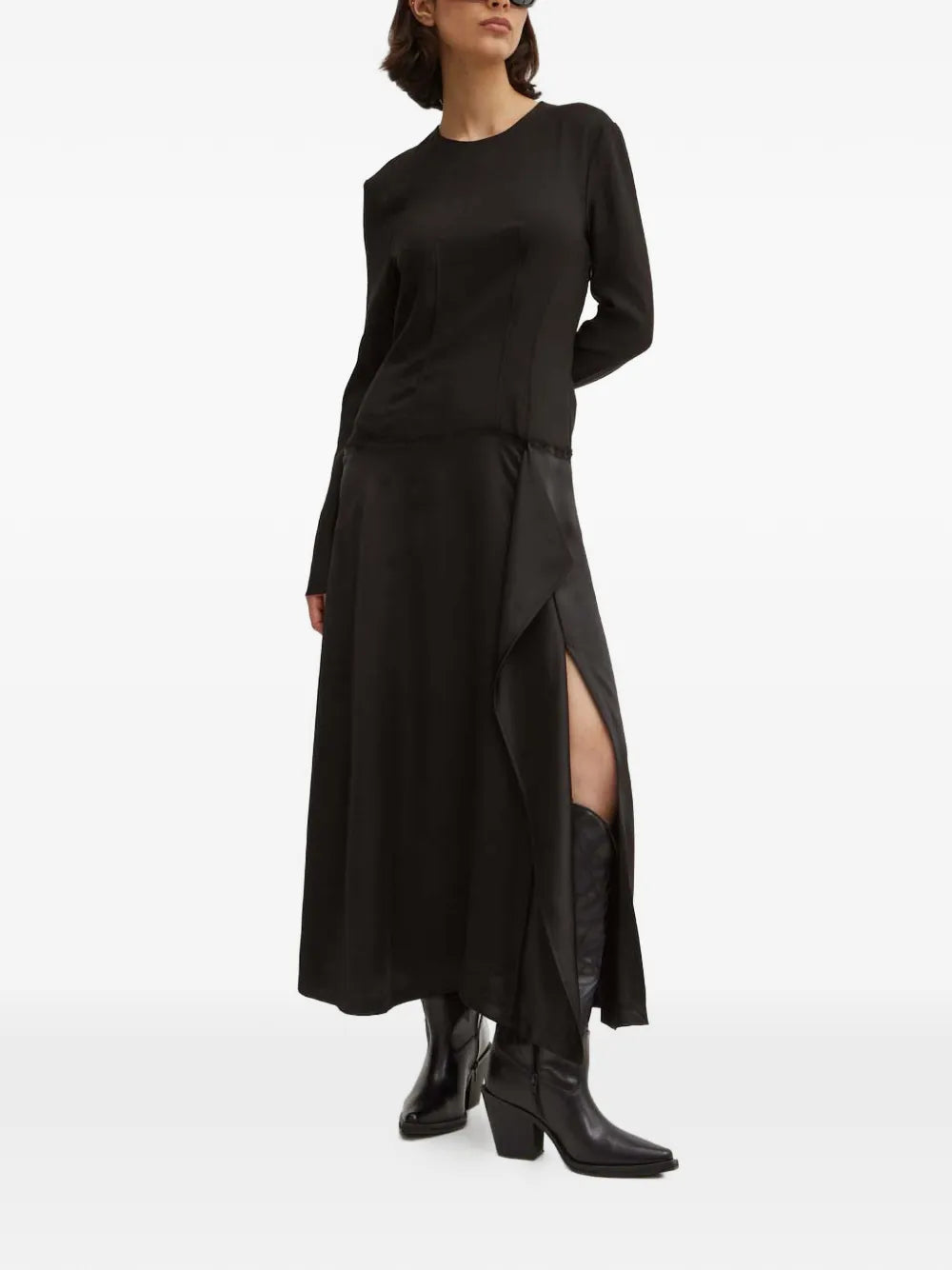 Moschino Jeans Long Sleeve Split Midi Dress