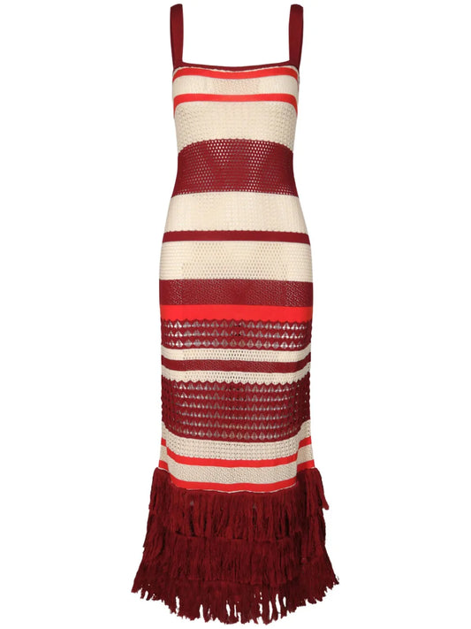 Johanna Ortiz Striped Midi Dress