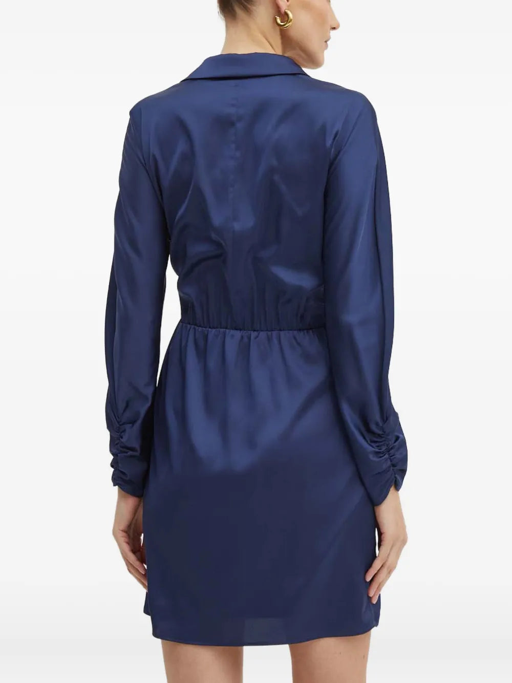 Guess Usa Collared Neckline Mini Wrap Dress