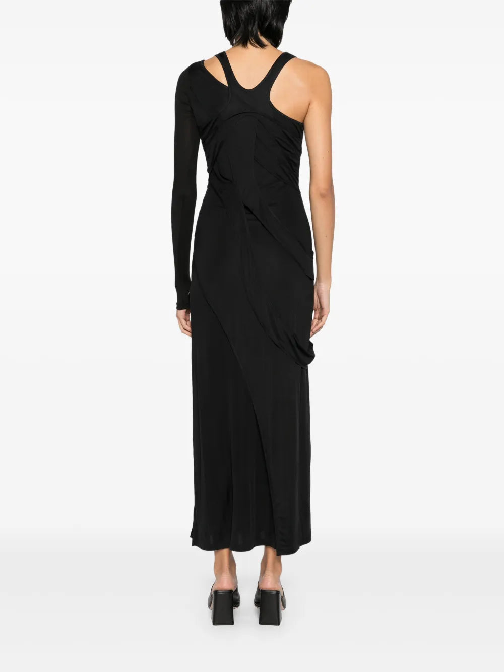 Yehuafan Asymmetric Sleeves Dress