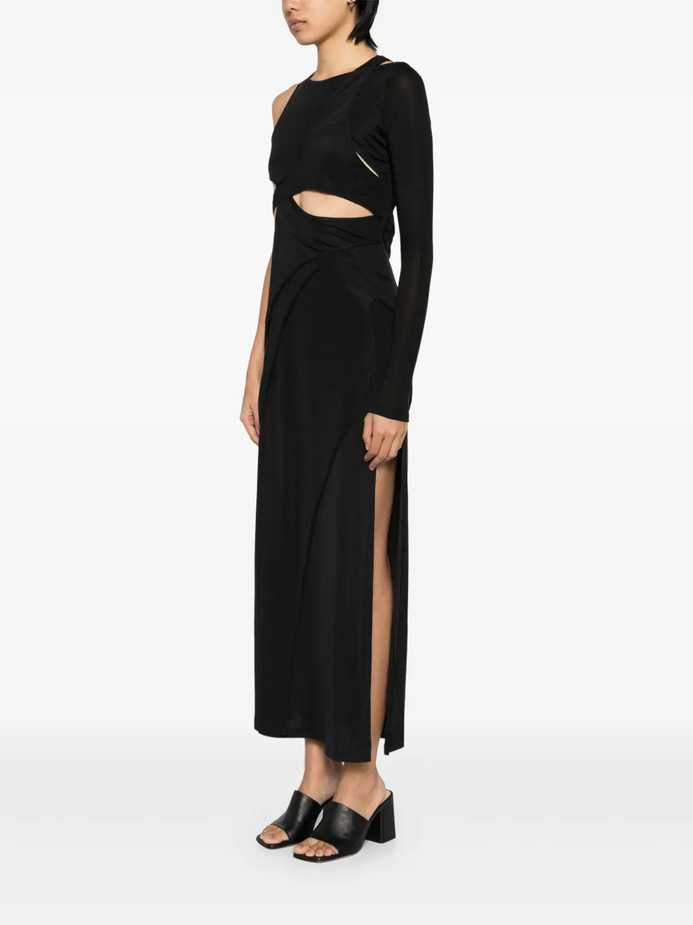 Yehuafan Asymmetric Sleeves Dress
